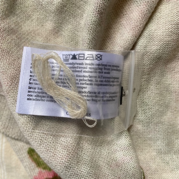 Laura Ashley Cotton Cardigan Sweater Pink Green Floral Cottagecore US 10 UK 14 - Picture 12 of 13